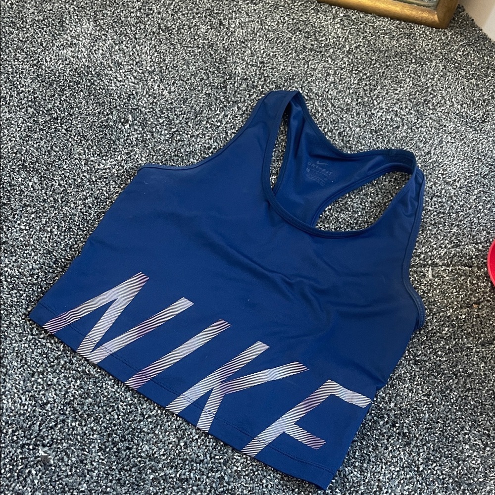 Nike Navy Blue Crop Top with Logo
